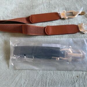 Brown and Black Adjustable Bag Strap